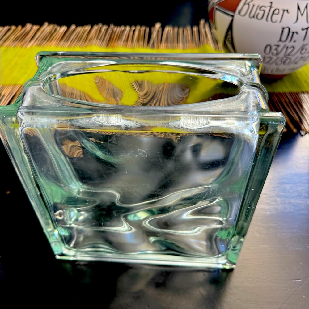 Glass block vase